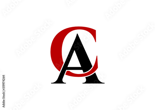 Letter CA simple logo design vector