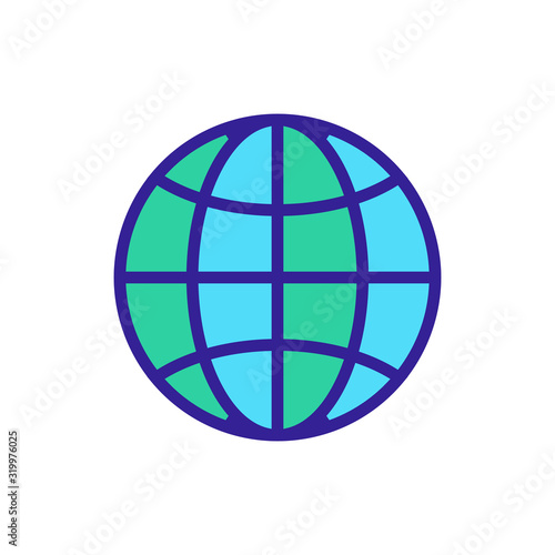 parallels and meridians icon vector. A thin line sign. Isolated contour symbol illustration