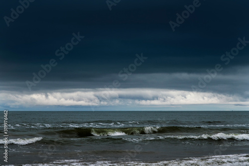 Dark clouds over Baltic sea.