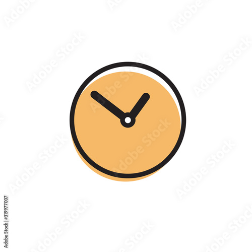 Clock icon on white background.