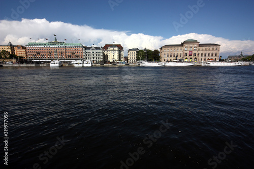 Norrström. strömkajen, grand hotel, nationalmuseum i Stockholm. photo