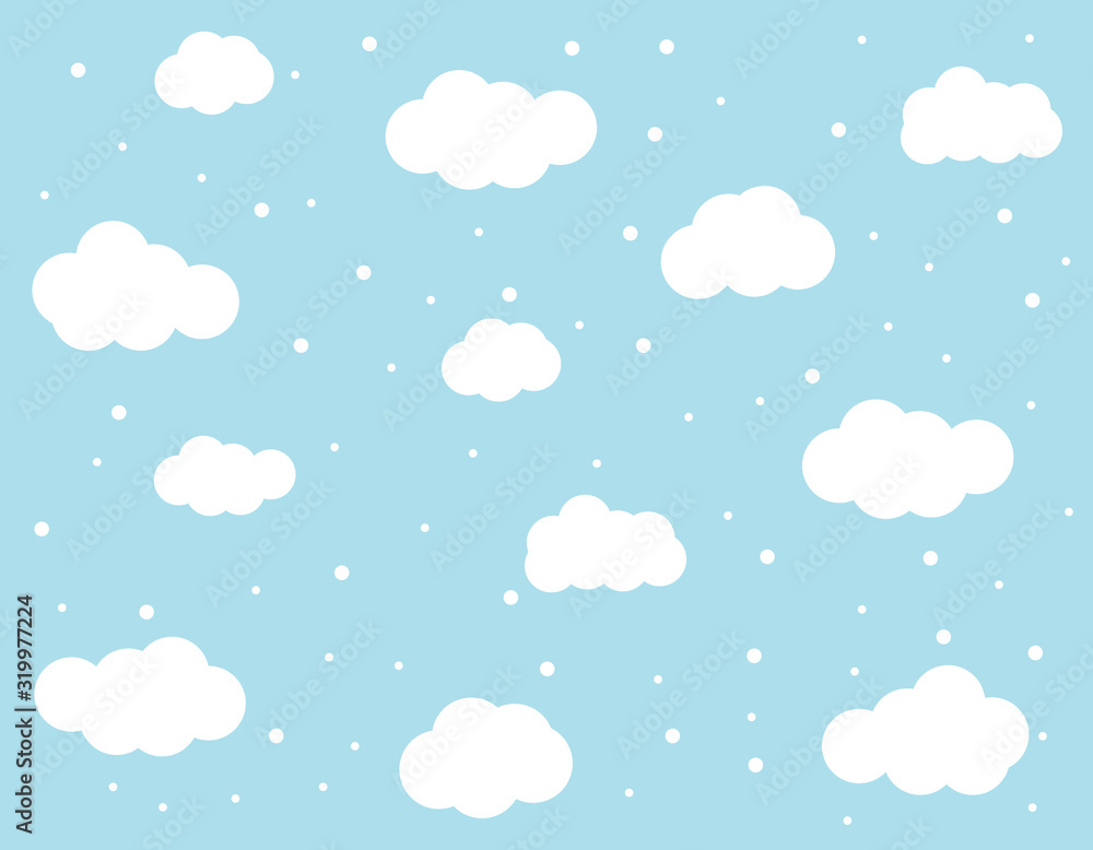 Seamless clouds pattern in blue background
