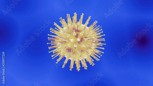 viruses causing infection in host organism   corona virus   3d illustration