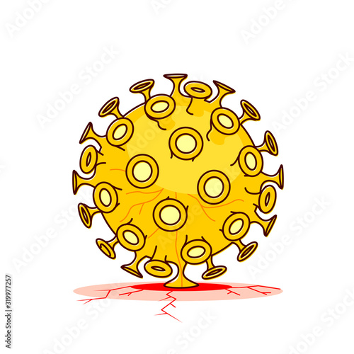 virus invection invected to the host process out line flat style illustration photo