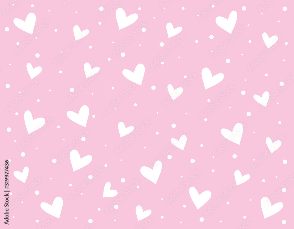 Hearts and polka dot background