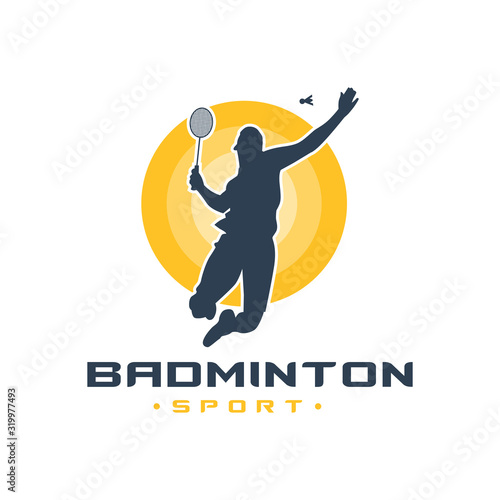 Men's badminton sports logo