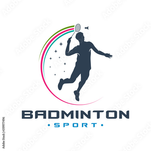 Men's badminton sports logo