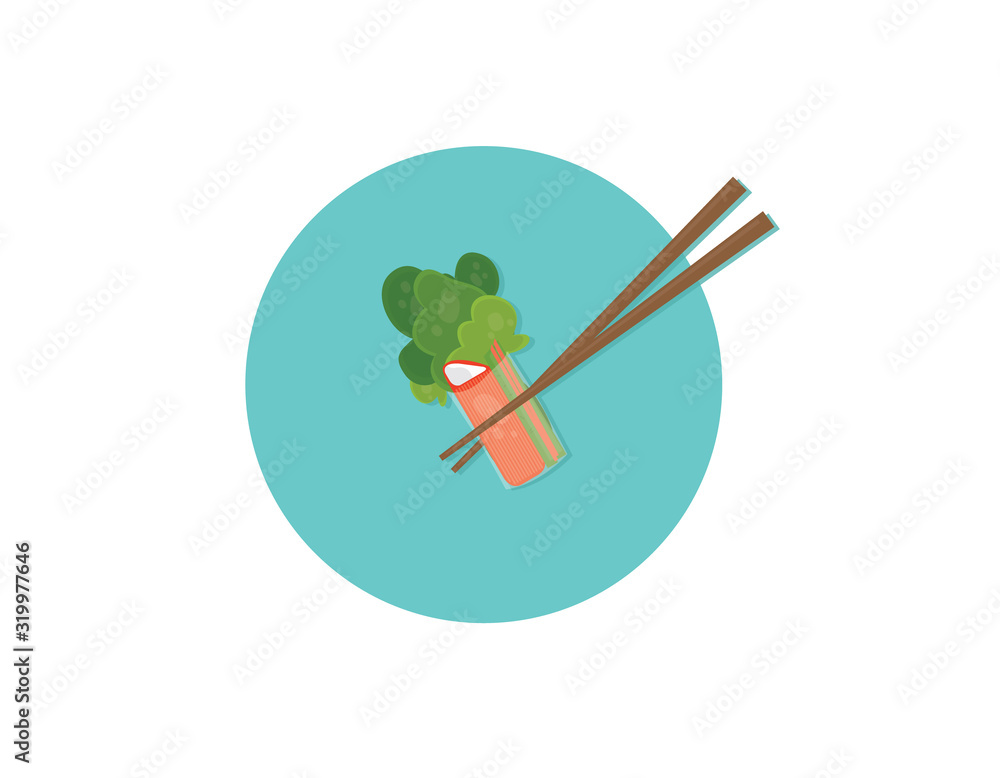 Fototapeta premium Vegetables roll and crab sticks.