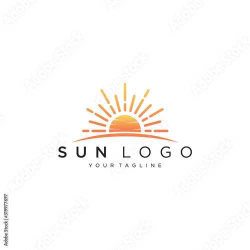 Sun logo design vector template  Icon symbol  Illustration