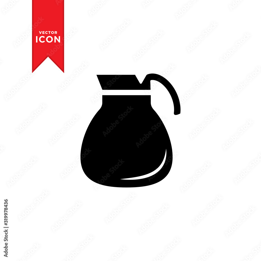 Coffee pot icon vector. Simple design on white background. Coffee pot icon vector. Simple design on white background.