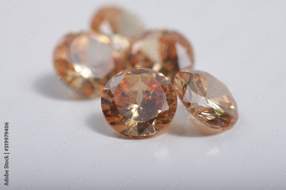 Close up shot of beautiful multi color crystal zirconia diamonds beads for jewelry Close up shot of beautiful multi color crystal zirconia diamonds beads for jewelry