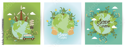 save the nature campaign with world planets