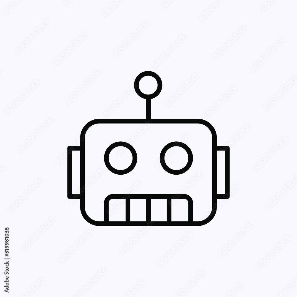 Robot icon thin line isolated on white background Robot icon thin line isolated on white background