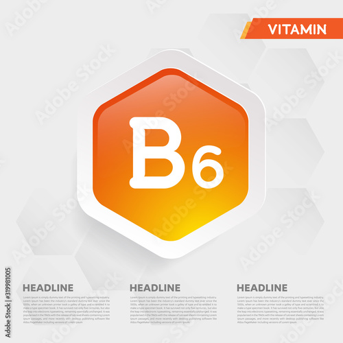 Vitamin B6 icon Drop collection set, cholecalciferol. golden drop Vitamin complex drop. Medical for heath Vector illustration