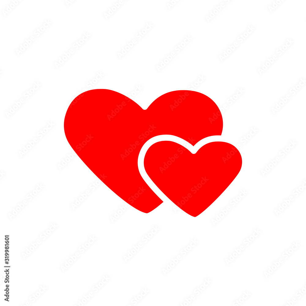 two hearts on white background two hearts on white background