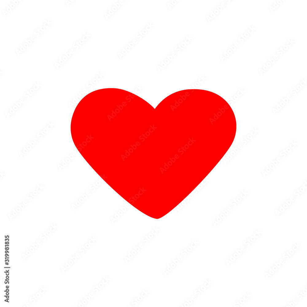 red heart isolated on white background