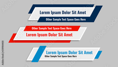 modern geometric lower third banners set design