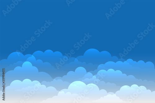 blue sky with shiny clouds background design