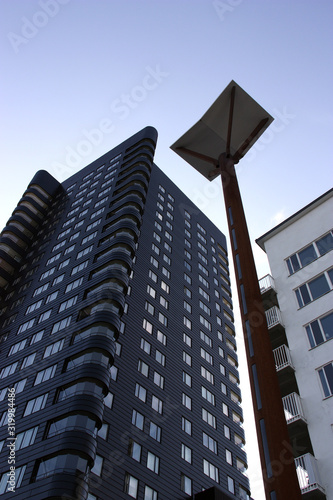 Canvas Print Nybyggt höghus/bostadshus i Liljeholmen i Stockholm