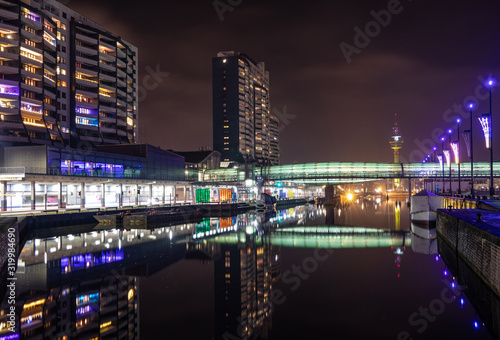 Architecture and nightscape of the city Bremerhafen in Germany