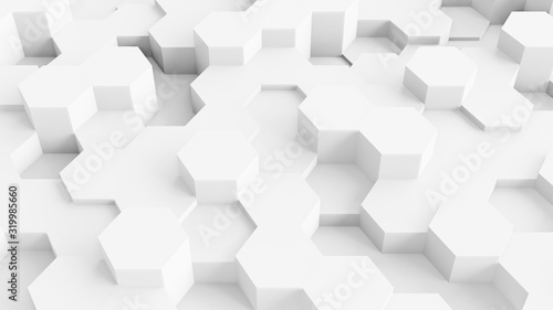 White hexagon with space