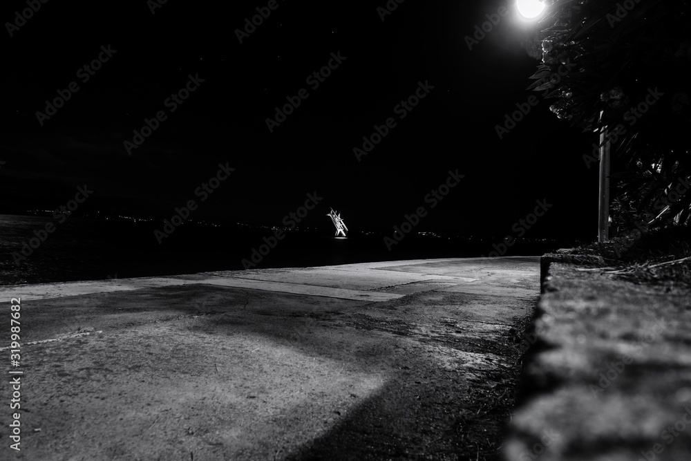 Illuminated Empty Road At Night