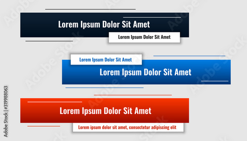 rectangular shape lower third banners in modern style
