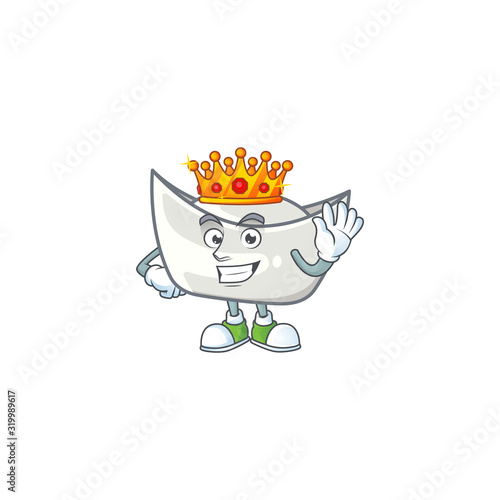 A stunning of chinese silver ingot stylized of King on cartoon mascot style