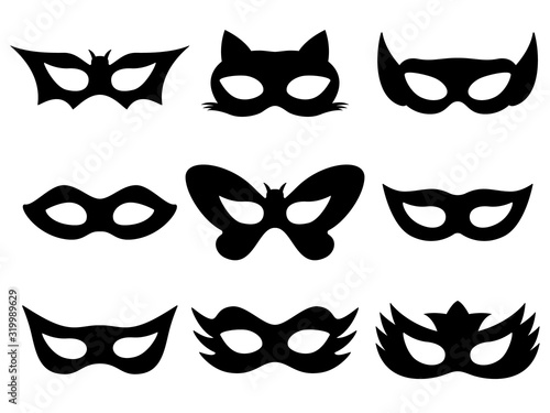 Festive black masks collection