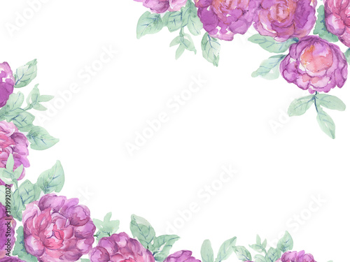 Garden summer spring flower template invitation card valentine asian blossom botanical garden illustration hand drawn for card