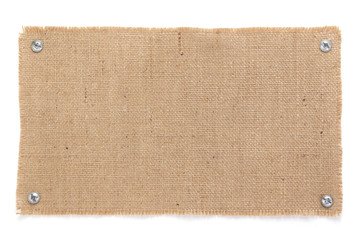 burlap hessian sacking texture  at white background