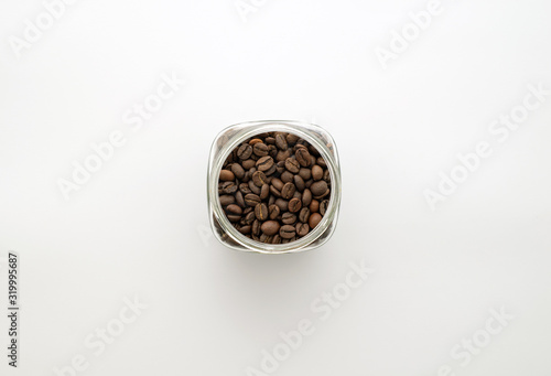 Glass jar with coffee beans