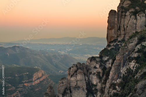 View from mountain of Montserrat near Barcelona. Spain