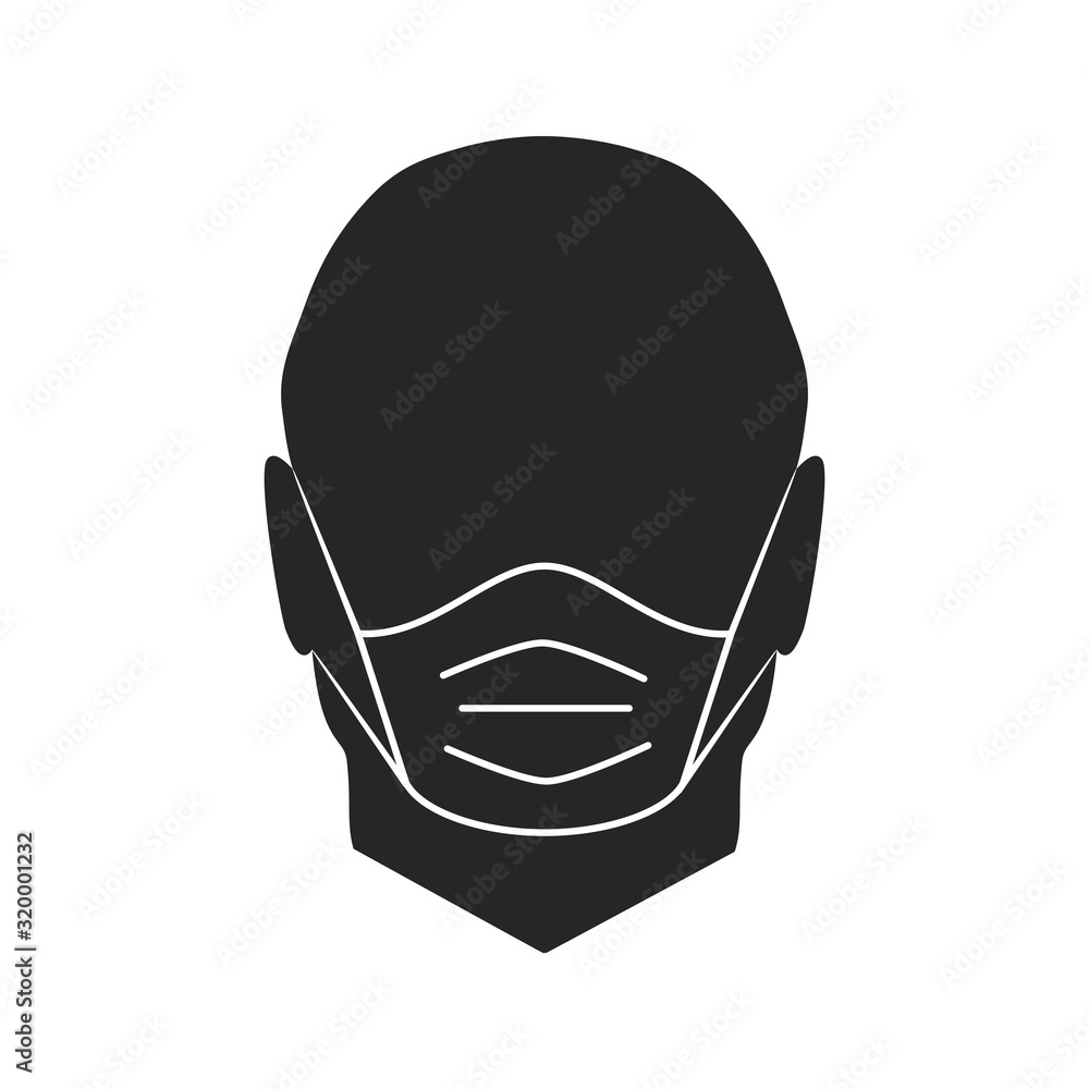 Stop virus. Vector icon - man face with mask. Breathing mask to prevent virus and diseases. Stop virus. Vector icon - man face with mask. Breathing mask to prevent virus and diseases.
