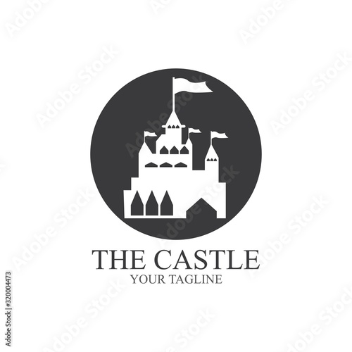 CASTLE LOGO ILLUSTRATION VECTOR ICON TEMPLATE