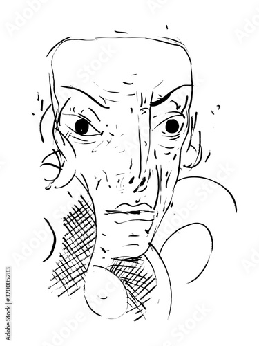 Portrait of a fatal woman with bottomless eyes. Color illustration, can be useful in publications, packaging design, on posters and banners, when decorating interiors.