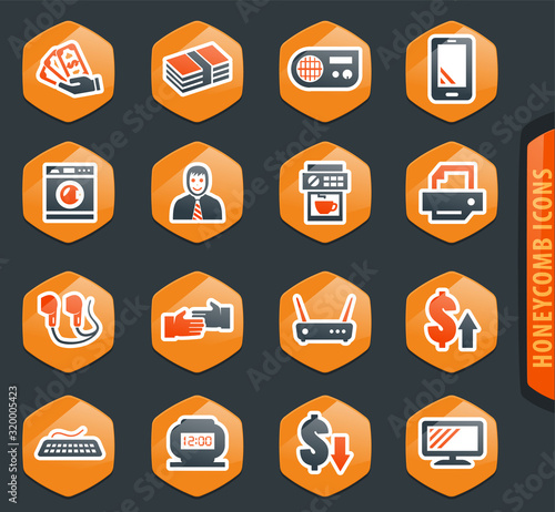 Pawn shop icons set