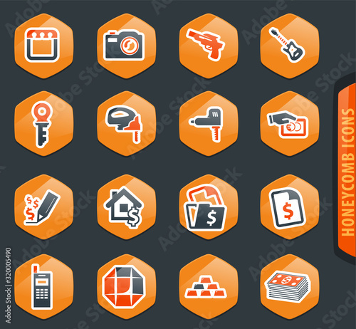 Pawn shop icons set