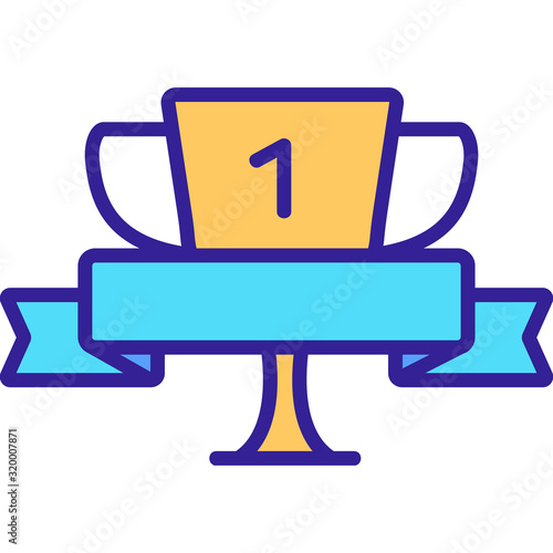 Sports Cup icon vector. A thin line sign. Isolated contour symbol illustration