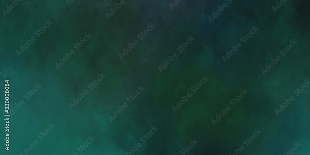 abstract artistic decorative horizontal background with very dark blue, teal green and dark slate gray color