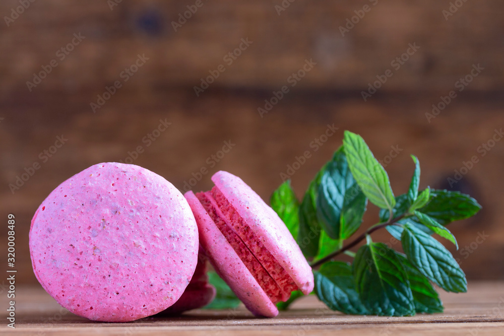 fragrant french sweetness pink little macaroons on the table fragrant french sweetness pink little macaroons on the table