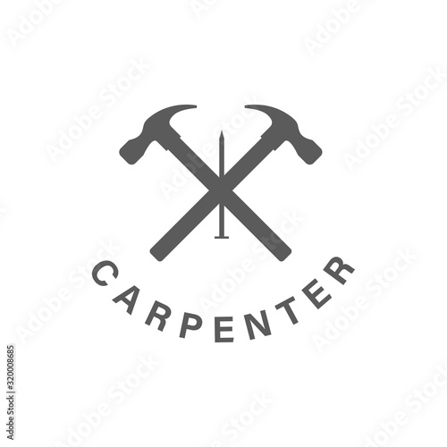 Logo design Concept about Carpenter - Fine Wood - Hand Made - Furnishing