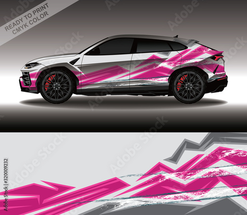 Car wrap decal design vector  custom livery race rally car vehicle sticker and tinting.