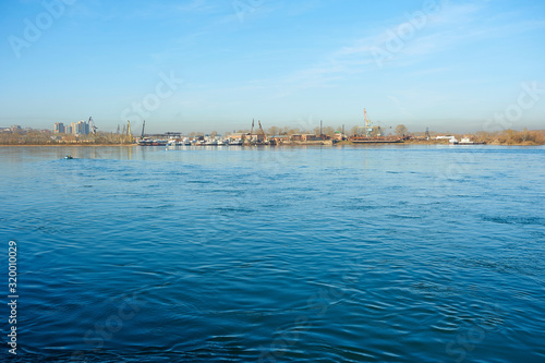 the city of Irkutsk, Irkutsk region, Russia. Lower embankment of the Angara River in the city of Irkutsk photo