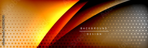 Flowing waves with 3d shadow effects and fluid gradients. Dynamic trendy abstract background. Vector Illustration