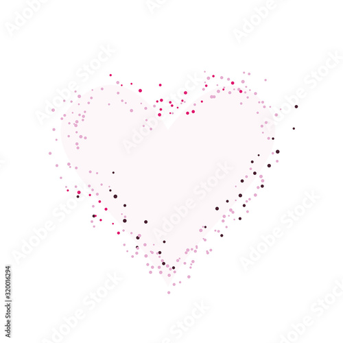 Confetti love heart template design for valentine day