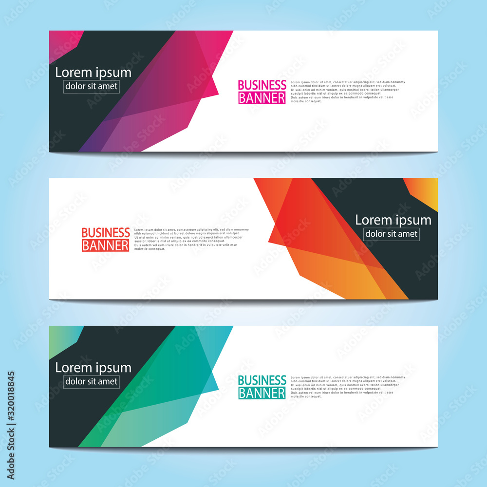 Fototapeta premium Vector abstract design web banner template. Web Design Elements - Header Design. Abstract geometric web banner template on grey background.Modern banner.