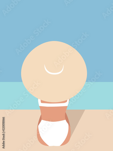 Vector Illustration of  woman in a hat 