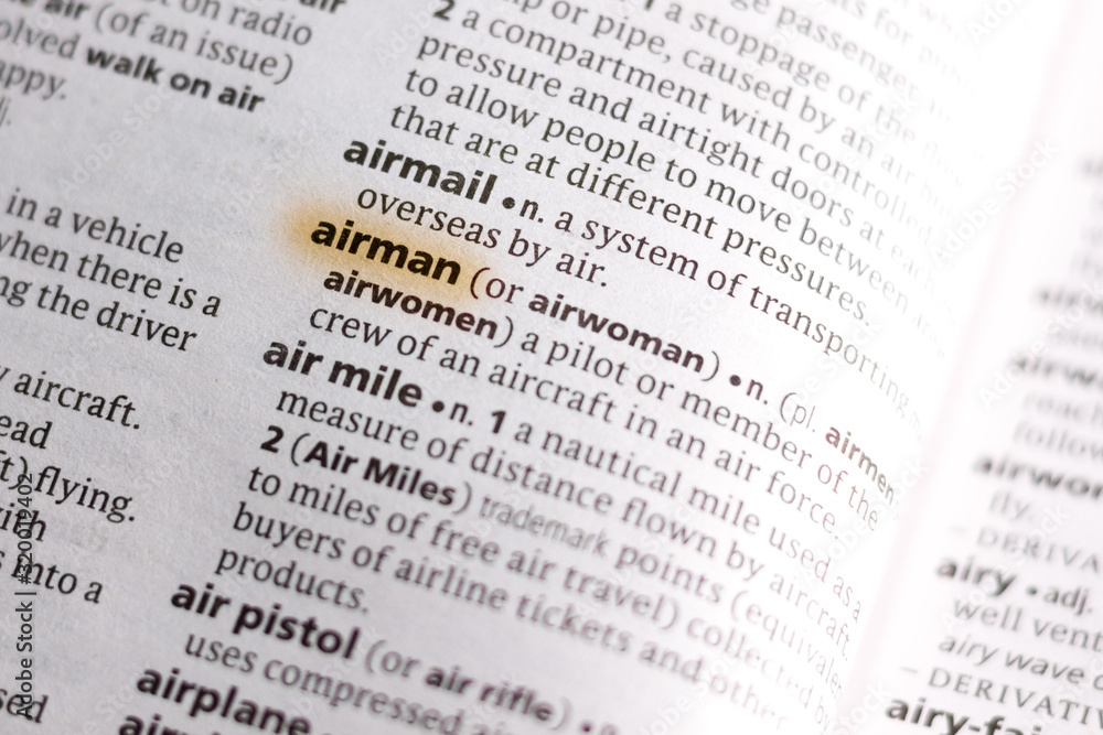 The word or phrase Airman in a dictionary. The word or phrase Airman in a dictionary.