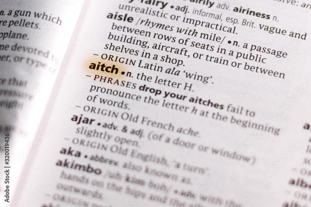 The word or phrase Aitch in a dictionary.